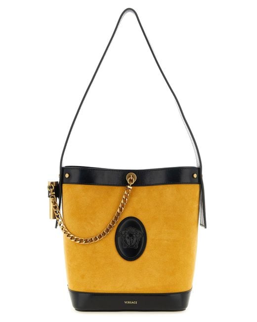Versace Metallic Pivot Bucket Bag