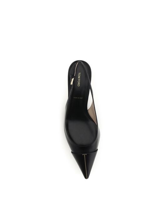 Tom Ford Black Pumps Leather Slingback Calf