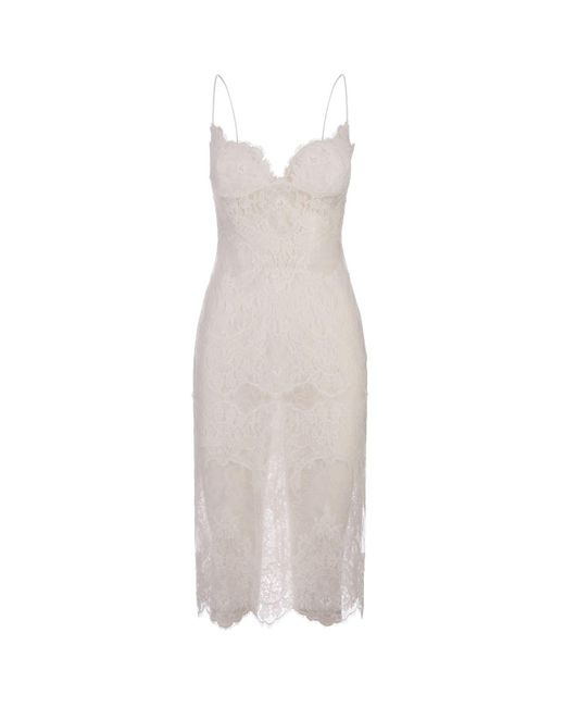 Ermanno Scervino White All-Over Lace Lingerie Dress
