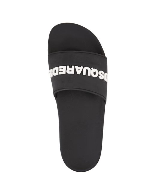 DSquared² White Rubber Slippers With Logo for men