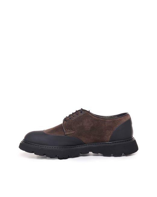 Doucal's Brown Suede And Rubber Lace-ups for men