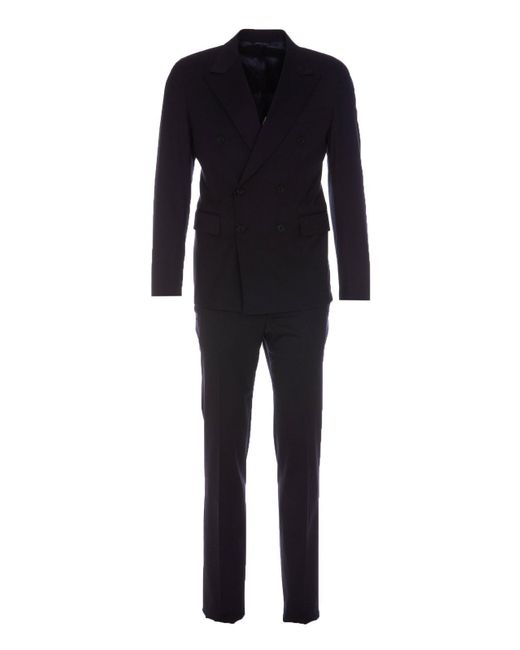 Brian Dales Black Double Breasted Two-Piece Tailored Suit for men