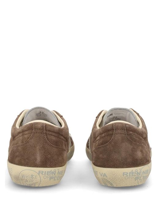 Premiata Natural Sneakers David Calf Leather Trainers for men