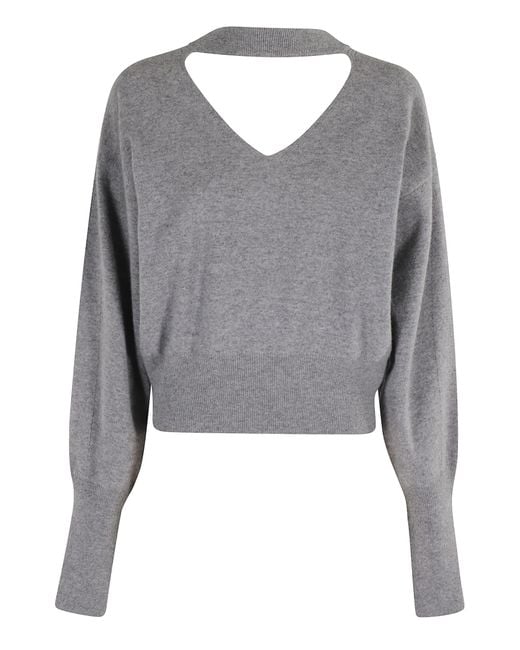 FEDERICA TOSI Gray Maglia Scollo V