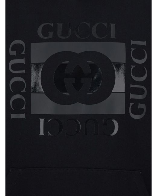 Gucci Blue Hooded Sweatshirt Cotton Sweatshirts for men