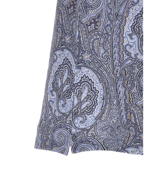 Etro Blue 'Arnica Paisley' Polo Shirt for men