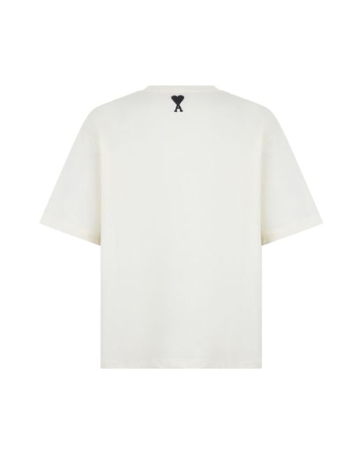 AMI White Cotton T-Shirt T-Shirts for men