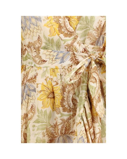 Zimmermann Natural Bicolor Cotton Casual Dress