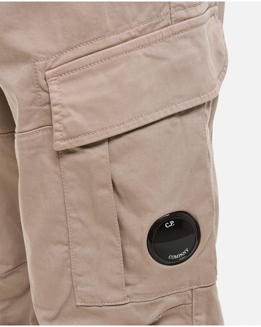 C P Company Gray Stretch Sateen Ergonomic Lens Cargo Pants for men