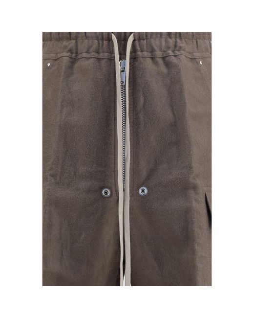 Rick Owens Brown Ramie Cargo Pants for men