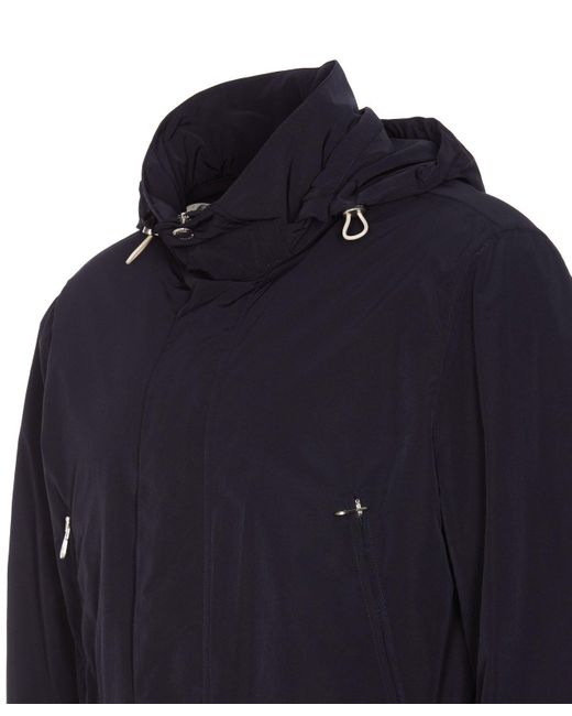 Brunello Cucinelli Blue Zip-up Hooded Jacket for men