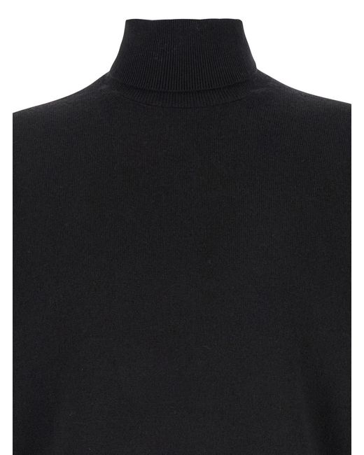 Le Plain Black Turtleneck Sweater for men