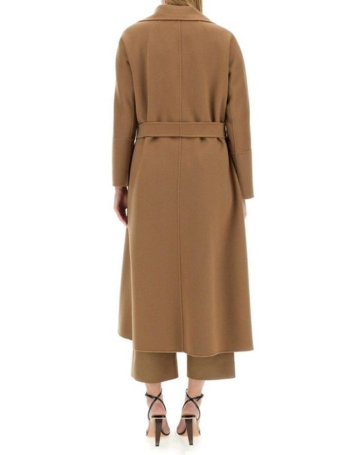 Max Mara Brown Belted Long-Sleeved Coat