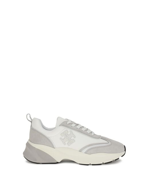 Tory Burch White Good Luck Sneakers Bianco Fossil Stone