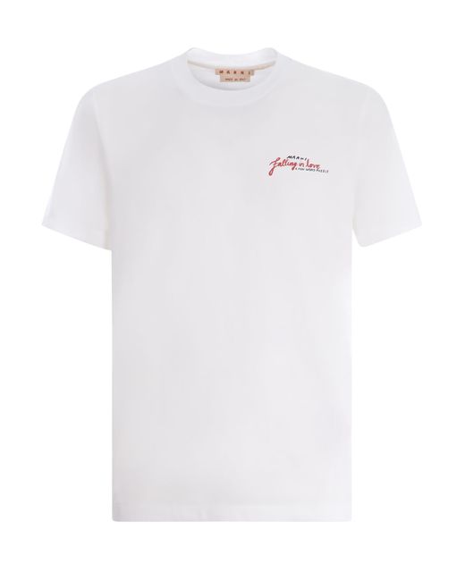 Marni White T-shirt "falling In Love" for men
