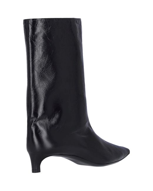 Jil Sander Black Leather Ankle Boots