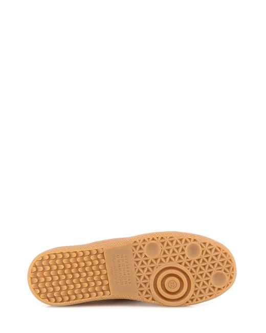 Maison Margiela White Replica Low-Top Leather Sneakers With Suede Inserts