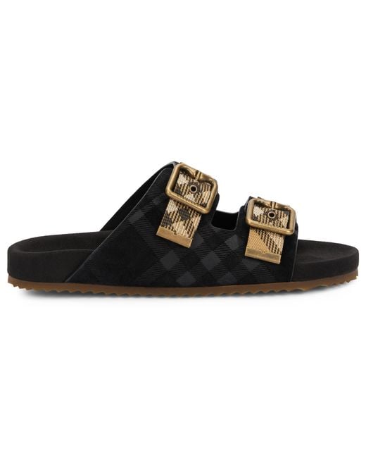 Burberry Black Sandals Leather Cow Hide