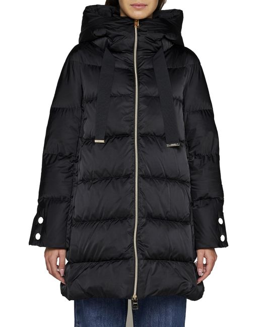 Herno Black Quilted Satin Down Jacket