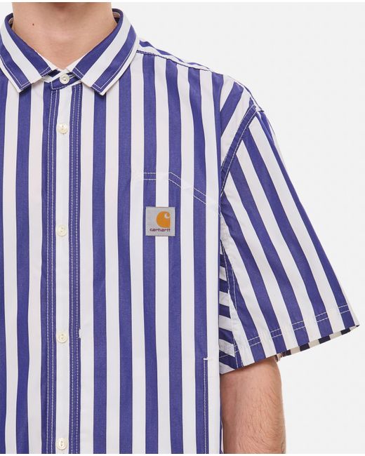 Junya Watanabe Blue Short Sleeve Stripes Shirt Carhartt Wip for men