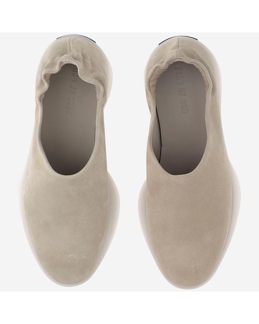 フラットシューズ Fear Of God Suede Mules With Round Toe And Aesthetic Fear Of God Suede Mules With Round Toe And Aesthetic in Gray