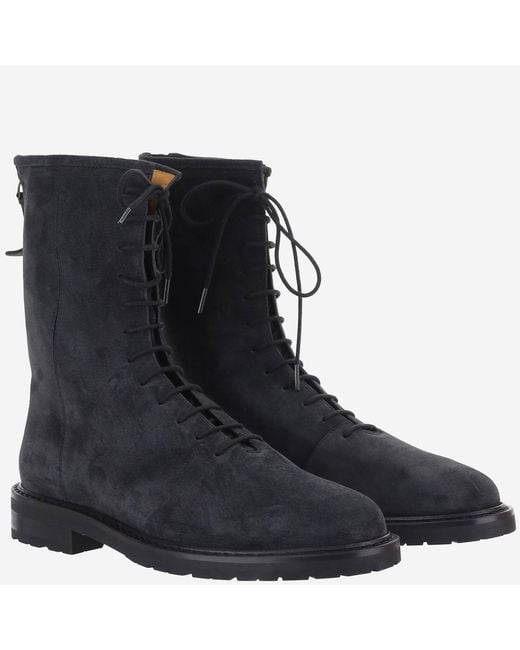 LEGRES Blue Ankle Boots Suede