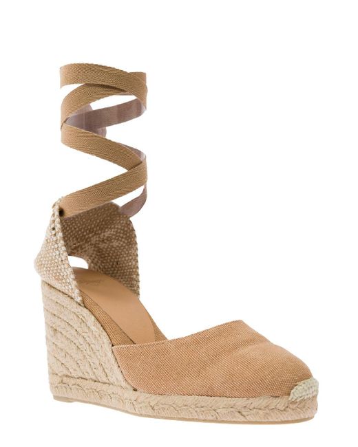 Castañer 'carina' Beige Canvas Closed-toe Espadrilles Castaner in ...