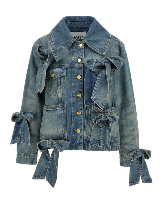 Ganni Blue Organic Cotton Jacket
