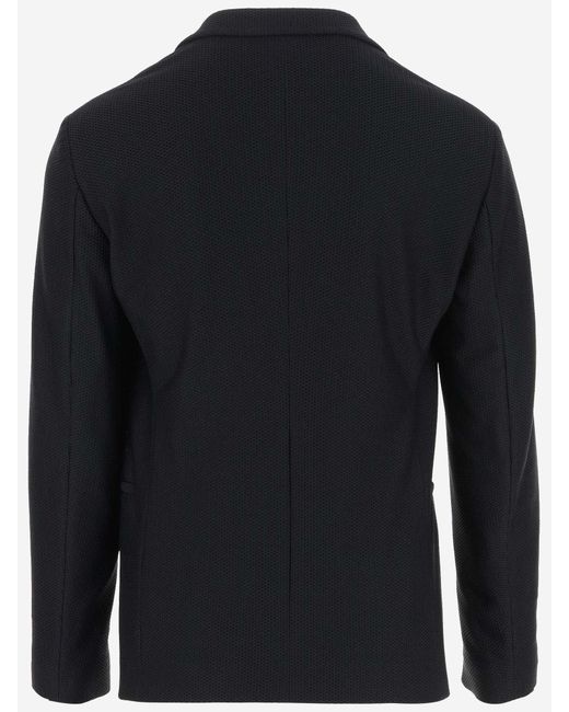 Giorgio Armani Blue Stretch Jersey Jacket for men