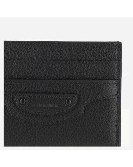 Balenciaga Black Neo Classic Card Holder Calf Leather Wallets & Cardholders for men