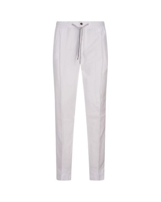 PT Torino Gray Linen Blend Soft Fit Trousers for men
