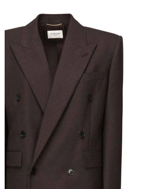 Saint Laurent Black Double-Breasted Wool Blazer