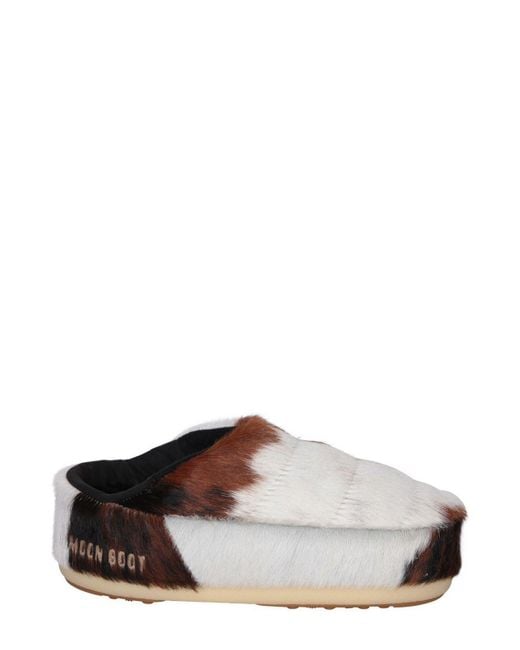 Moon Boot Multicolor No Lace Cow-Printed Pony Mules