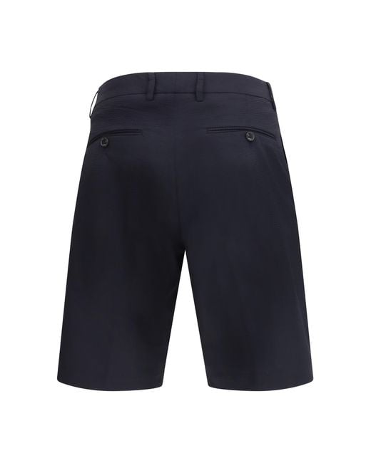 Cruna Blue Shorts Sartorial Other Fibres Bermuda for men