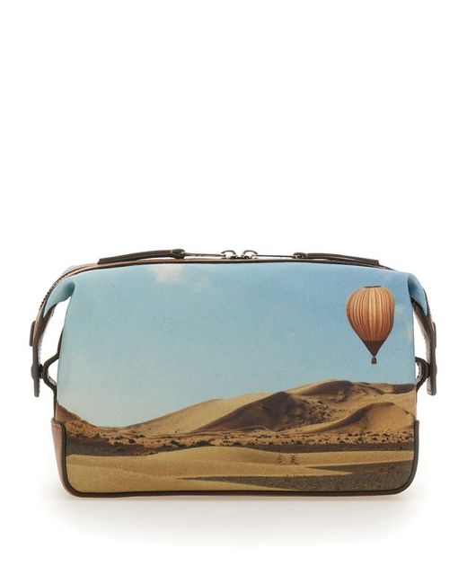 Paul Smith Blue Beauty Case With "Signature Stripe Balloon" Print for men