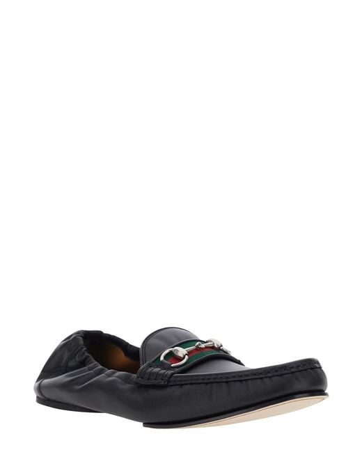 Gucci White Loafers Horsebit Leather Lamb for men