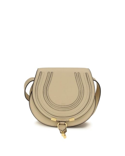 Chloé Natural Small Marcie Leather Shoulder Bag Calf Bos Taurus