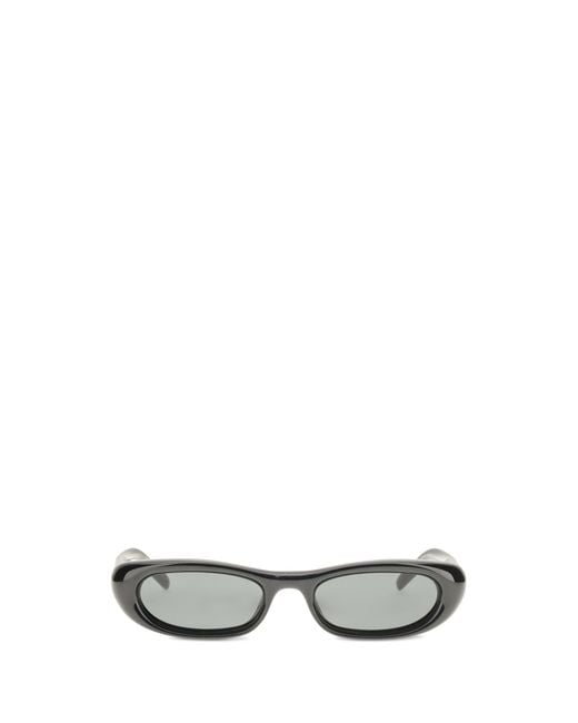 Saint Laurent Black Oval Tortoiseshell Sunglasses Acetate