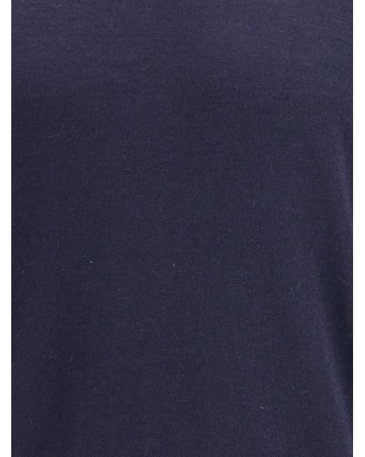 Brunello Cucinelli Blue Wool Turtleneck Sweater for men