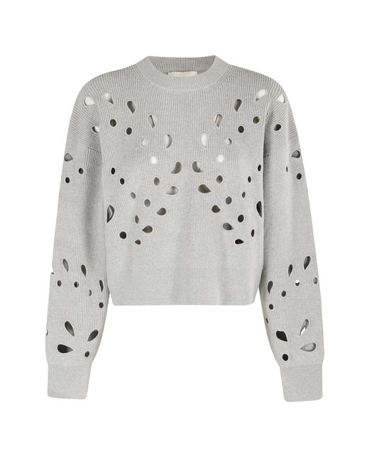 Ulla Johnson Gray Boxy Melange Vanessa Pullover