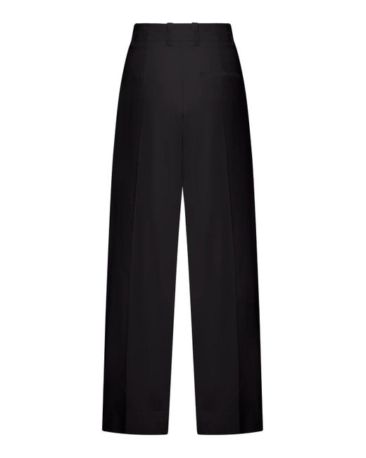 Bottega Veneta Black Pleated Detail Tailored Trousers