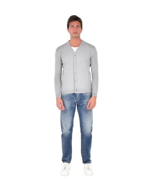 Low Brand Blue Cardigan for men