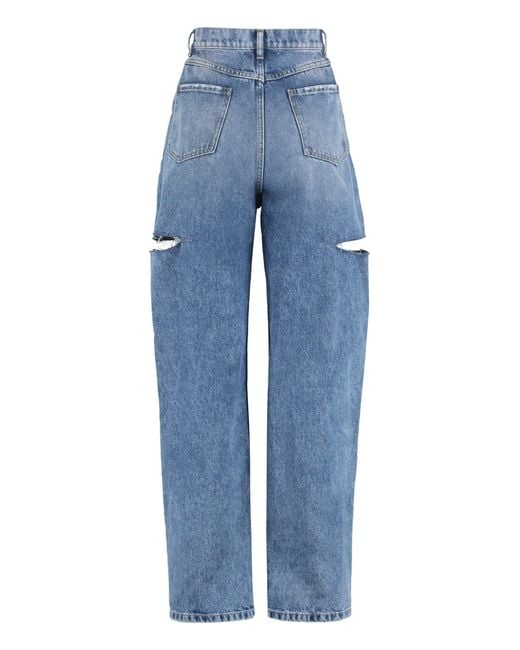 Maison Margiela Blue High-waist Wide-leg Jeans
