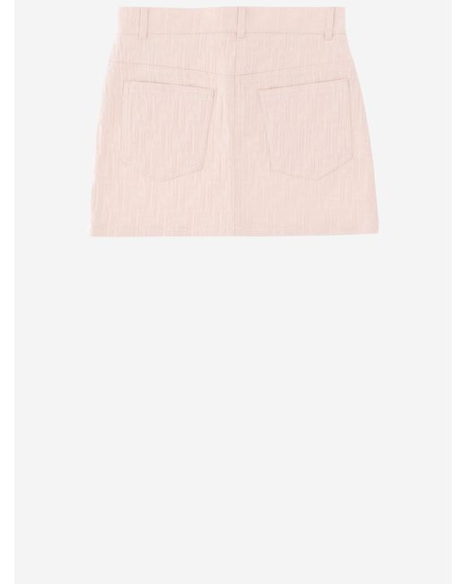 Fendi Pink Stretch Cotton Blend Skirt