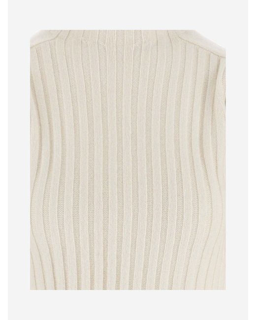Chloé Natural Cashmere Sweater With Balloon Sleeves