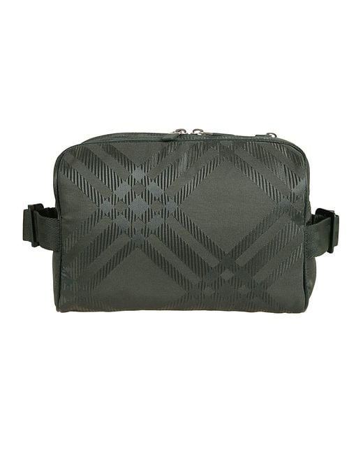 Burberry Green Check-jacquard Zipped Belt Bag for men