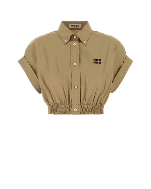Miu Miu Multicolor Camel Poplin Shirt
