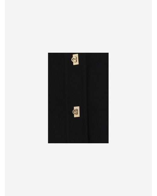 Ferragamo Black Wool And Cashmere Jacket, Buttons