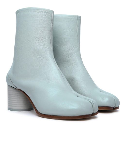 Maison Margiela Blue Tabi Anise Leather Ankle Boots