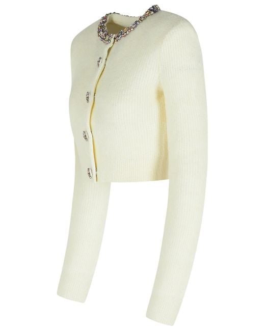 Self-Portrait Natural Cream Alpaca Blend Cardigan